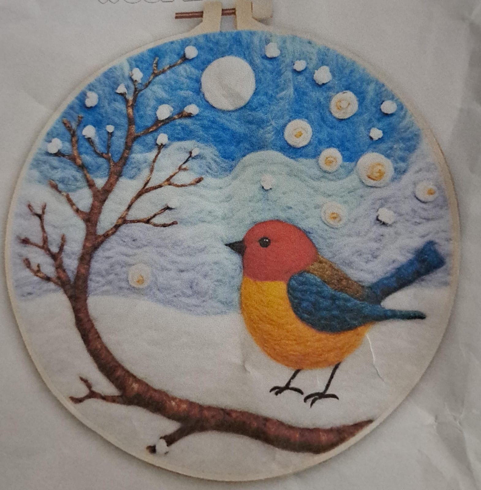 ערכת יצירה ליבוד ציפור בשלג